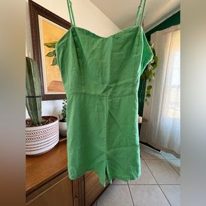 Forever 21 Spring Green Linen Blend Romper
